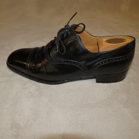 Foster & Son Black Leather Balmoral Wingtip Oxfords Size US 10.5 UK 9.5 main image 5